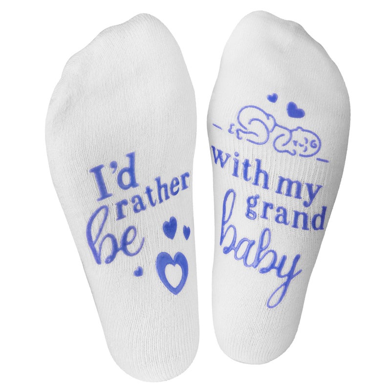 Lavley Funny Grandparent Socks - Gift For Grandmas & Expecting Grandparents (I'd Rather Be) One Size - Image 1